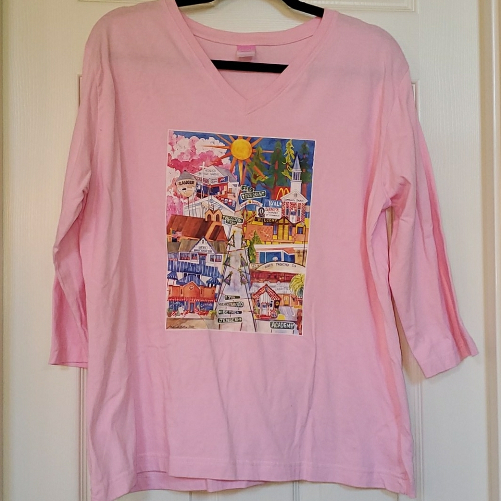 Sanger‎ Scenes painting 3/4 sleeve shirt by artist